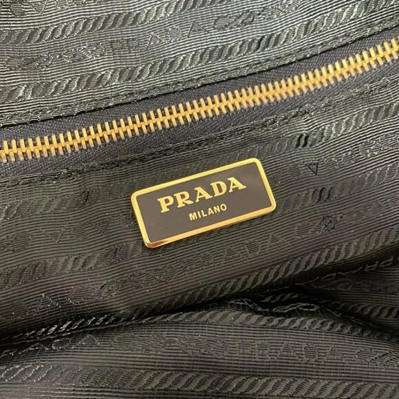 PRADA - Blue Green Navy Nylon Leather Handbag 400-053125 - Picture 9 of 9